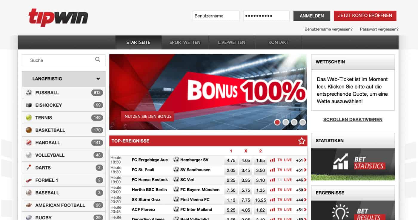 Tipwin Sportwetten