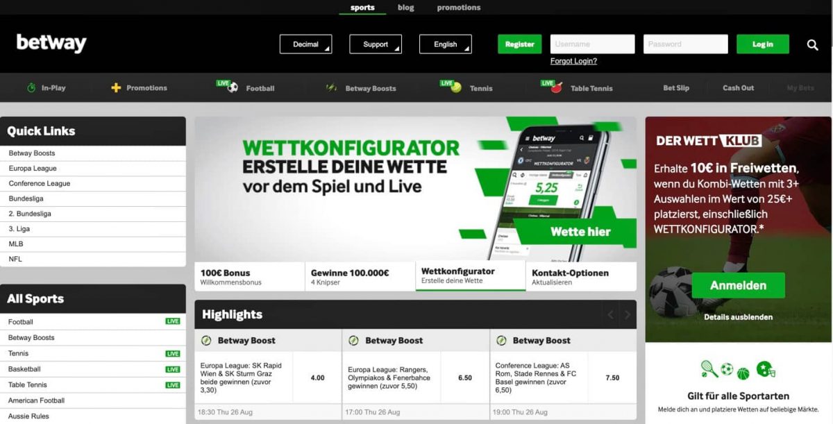 betway frontpage