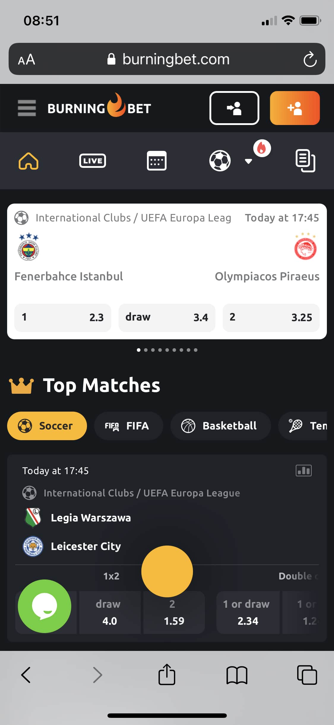 Burningbet Sportwetten App