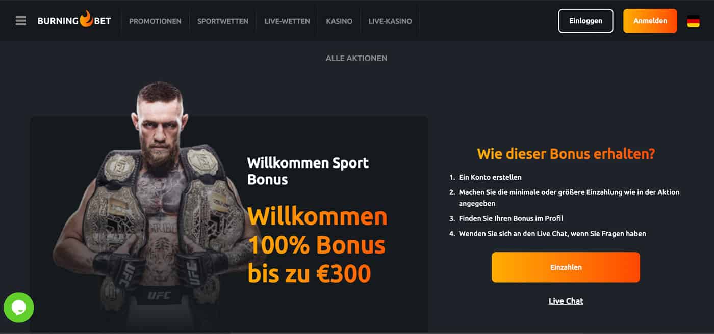 BurningBet MMA Bonus