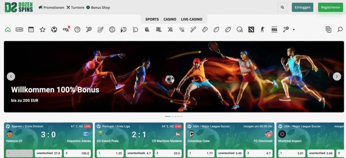 Dozenspins Sportwetten