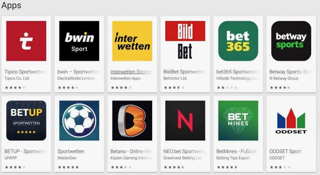 Sportwetten Apps Android Übersicht