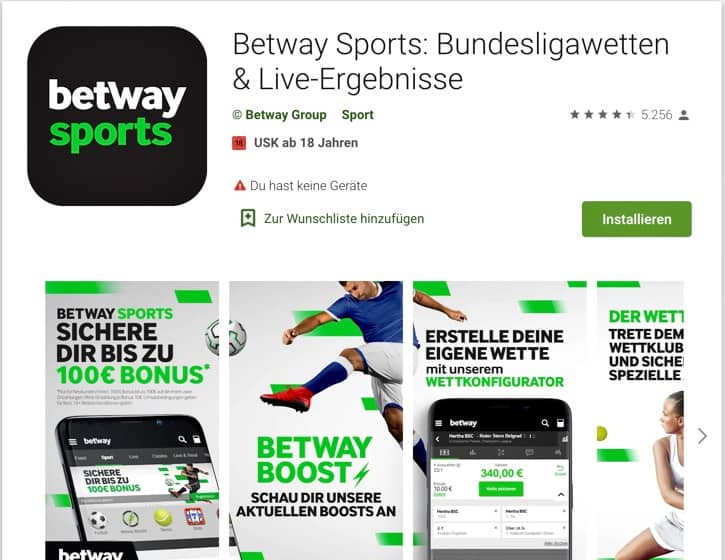 Sportwetten Apps Betway
