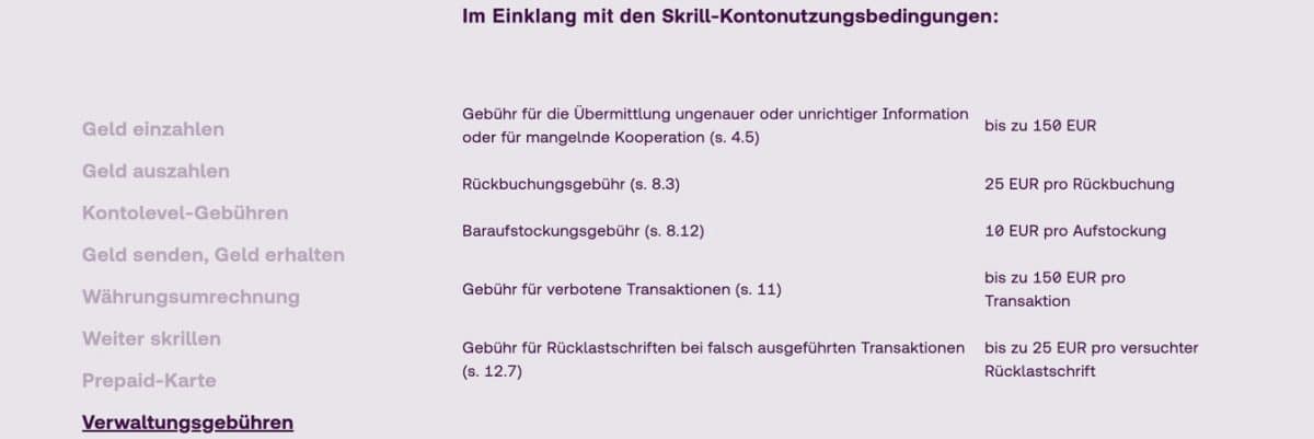 Skrill Wettanbieter Gebühren