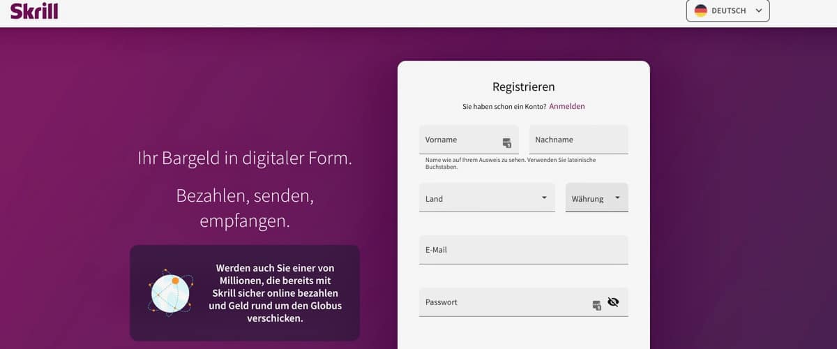 Skrill Anmeldung 