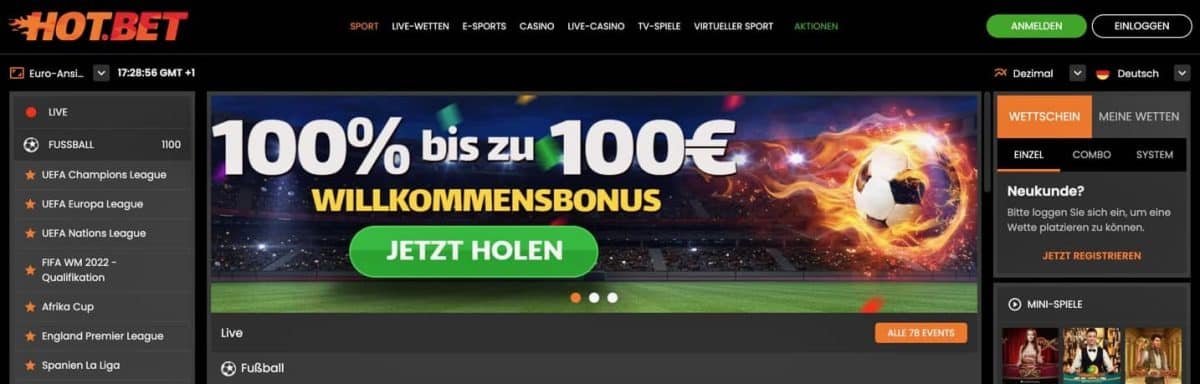 Online Wettanbieter Hot.Bet