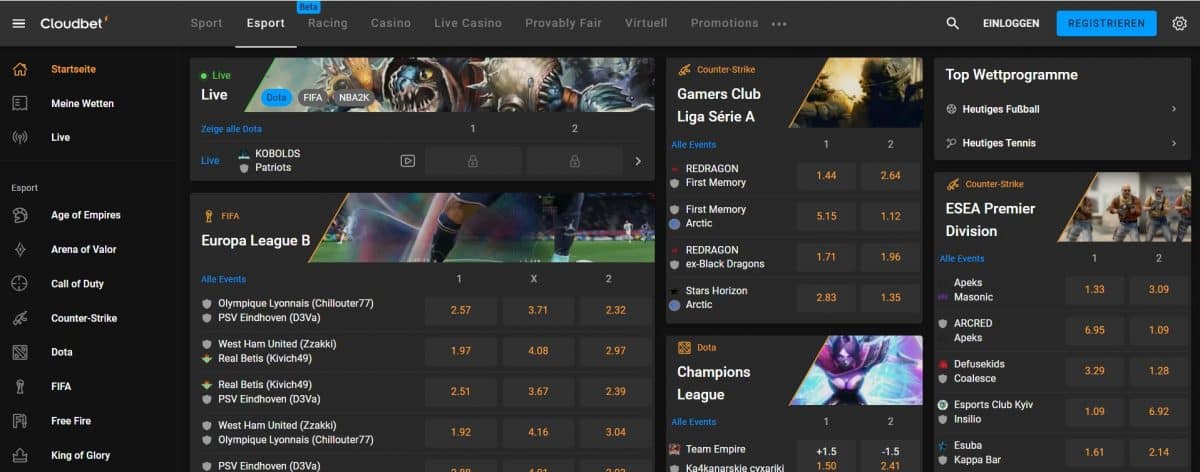 cloudbet ui