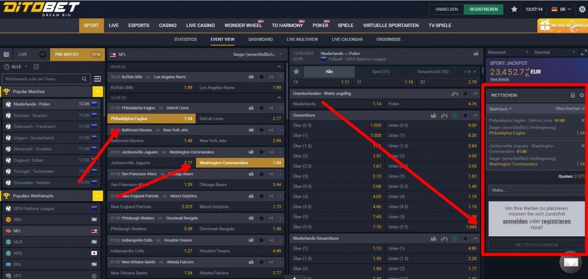 ditobet wette platzieren 2