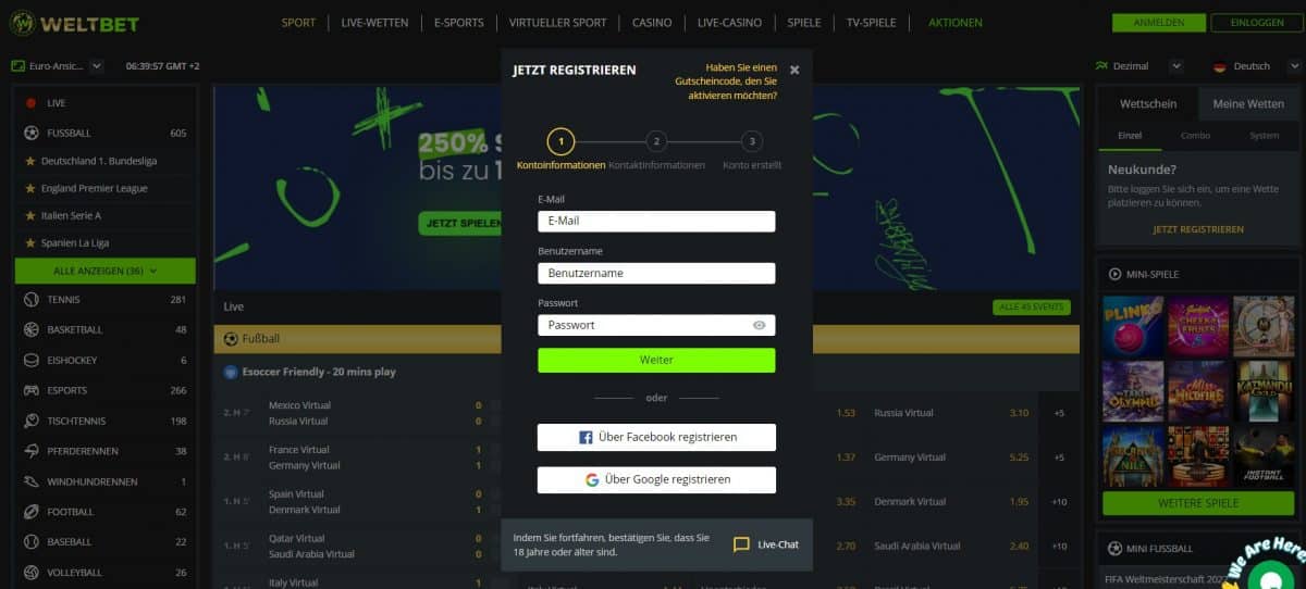 weltbet registrierung