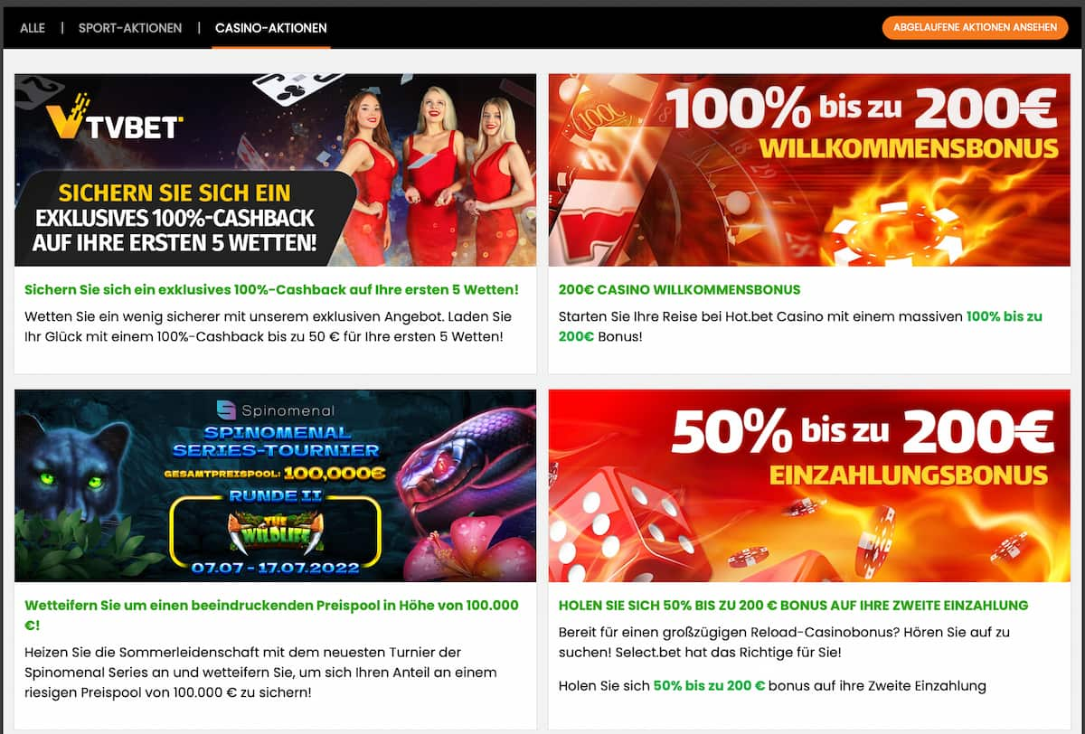 Casino und Sportwetten Boni