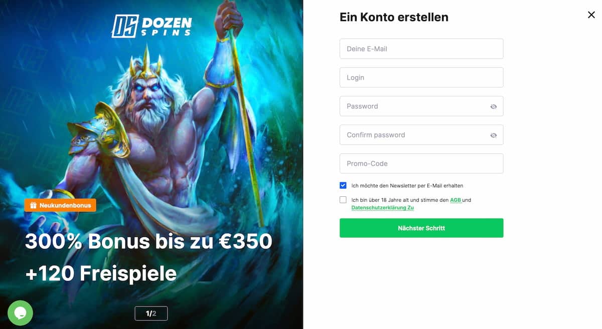 Dozenspins Anmeldung