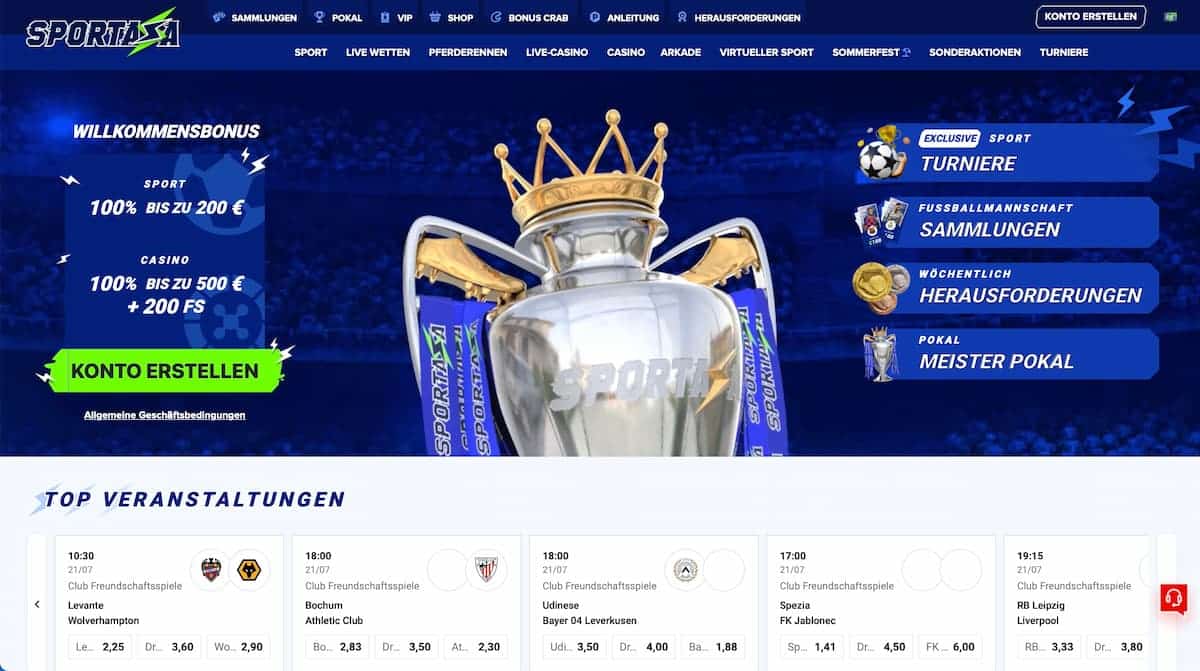 Online Wettanbieter Sportaza