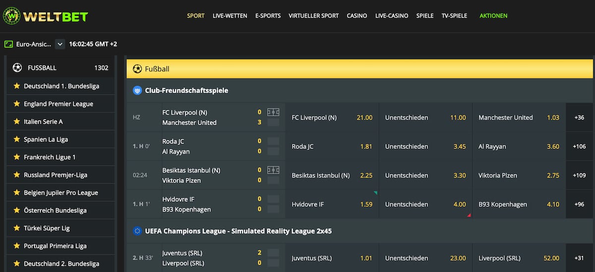 Weltbet Sportwetten Seite