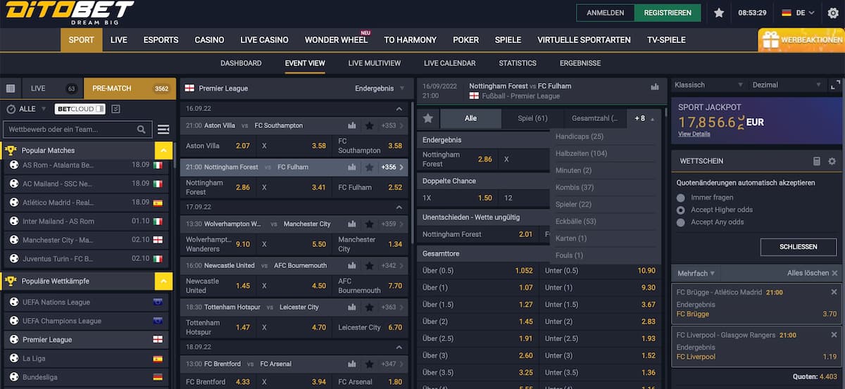 Ditobet Sportwetten Bundesliga törschutzen könig