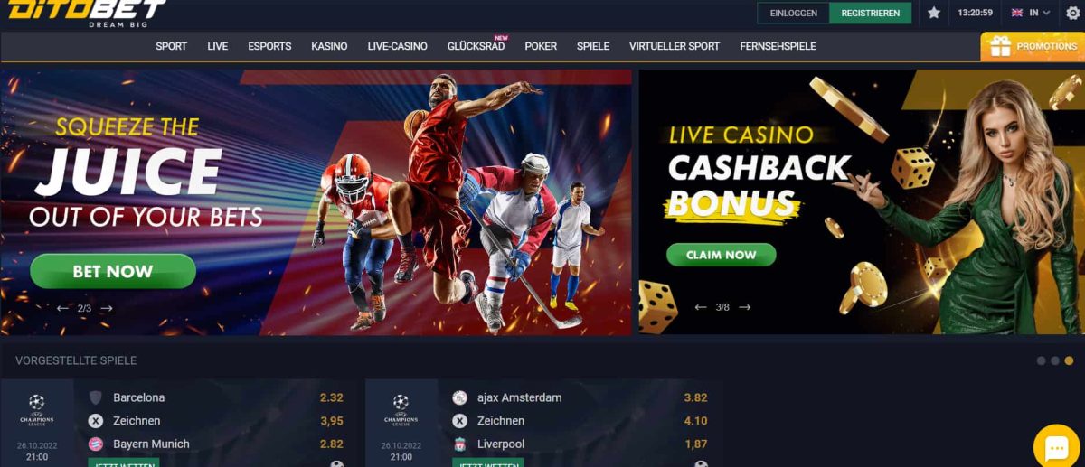 Ditobet home page