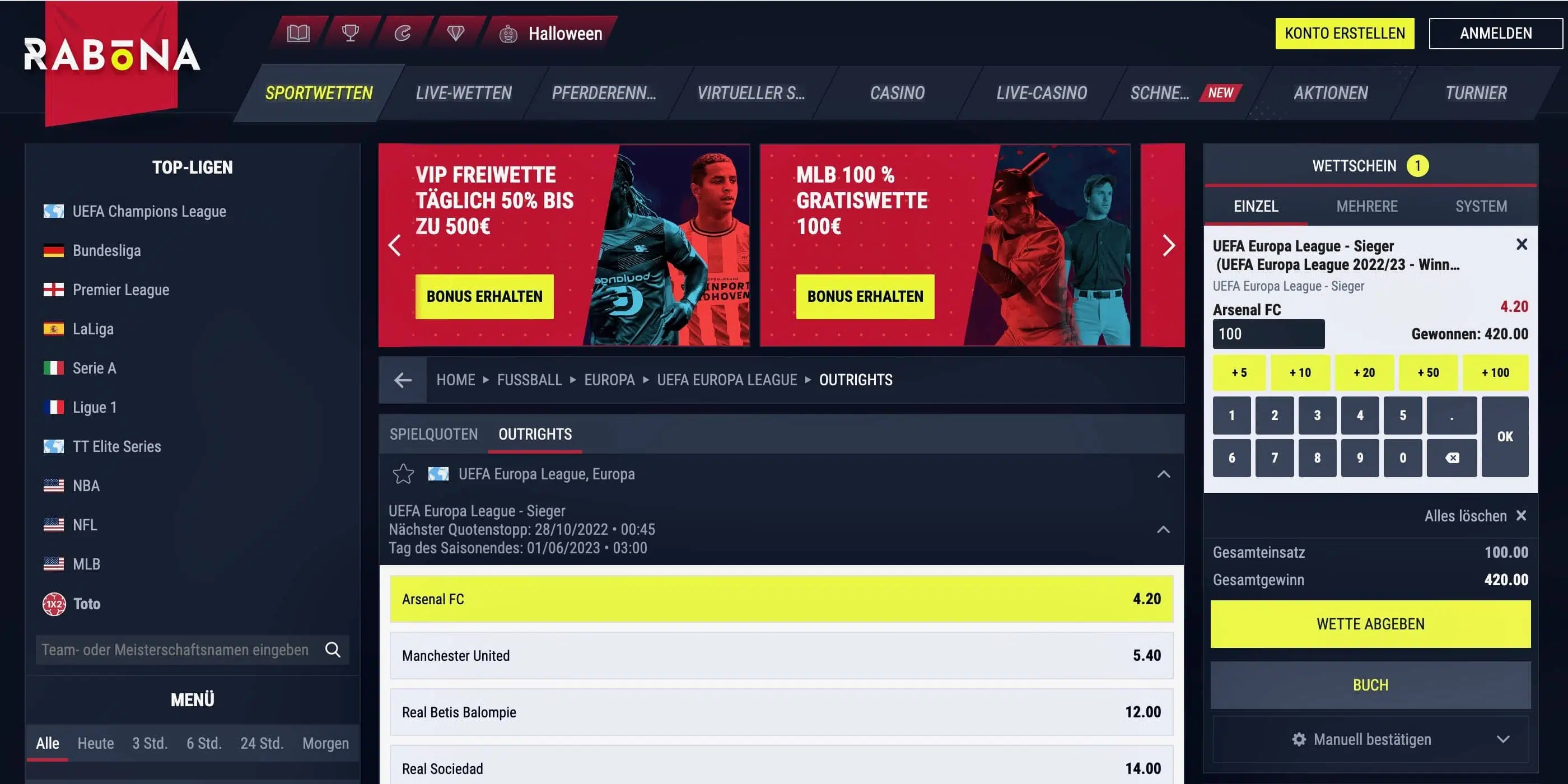 Europa League Wetten