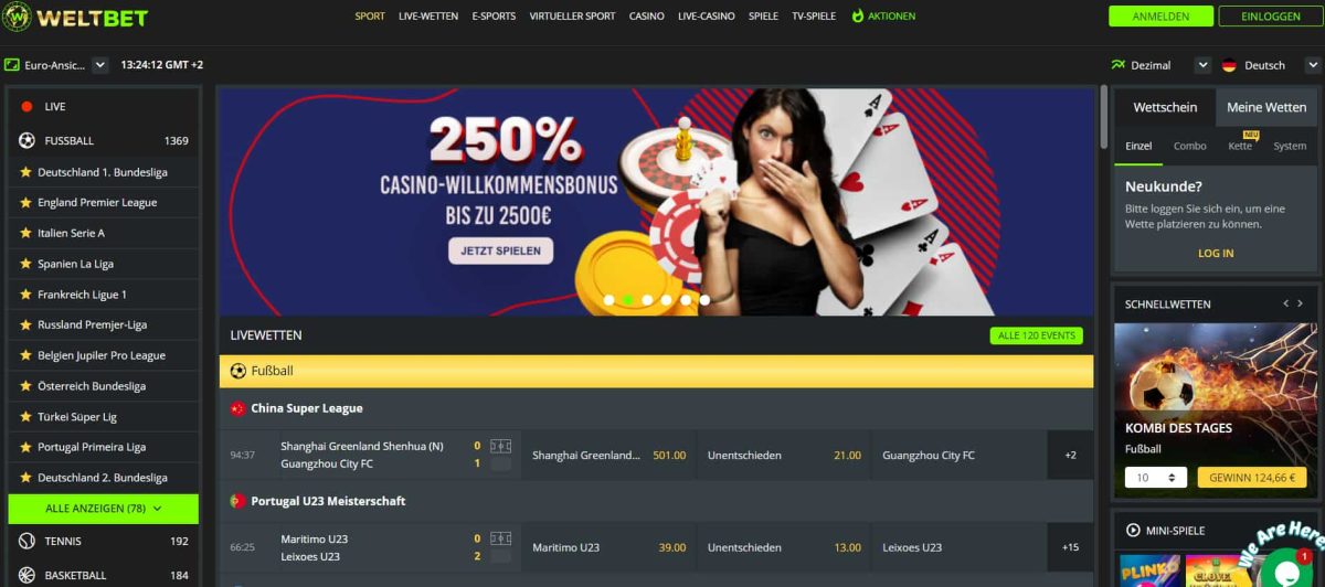 Weltbet home page