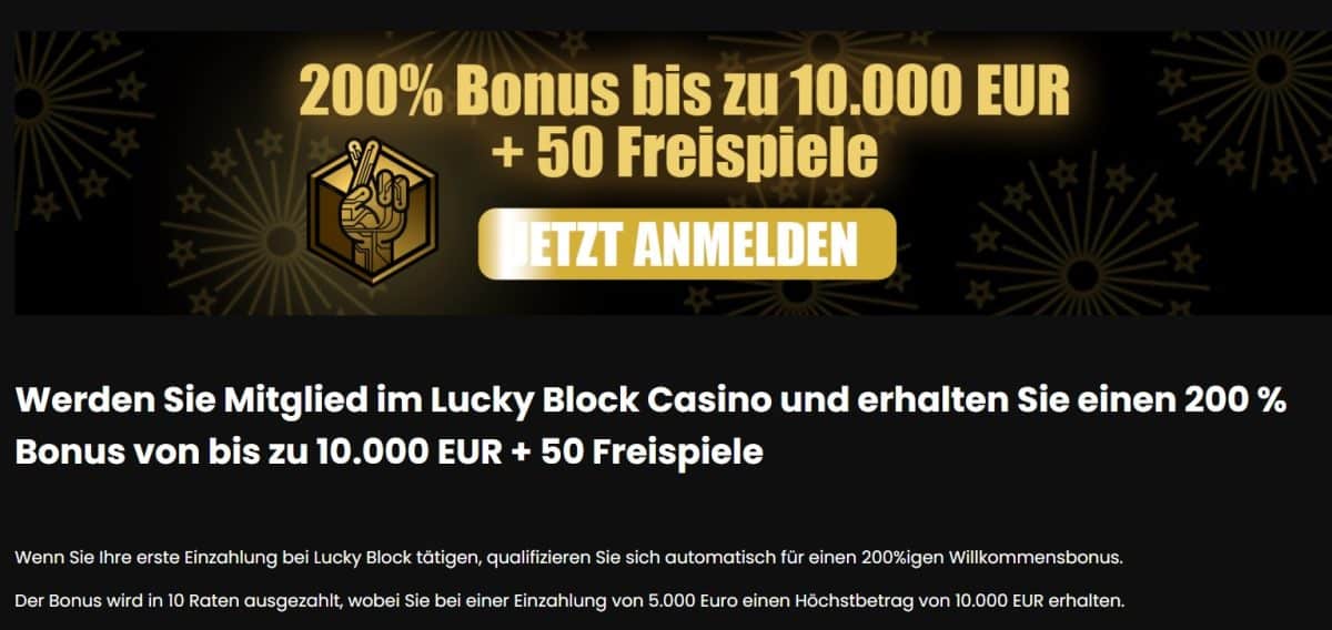 LuckyBlock Willkommensbonus