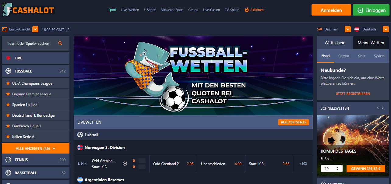 cashalot betting