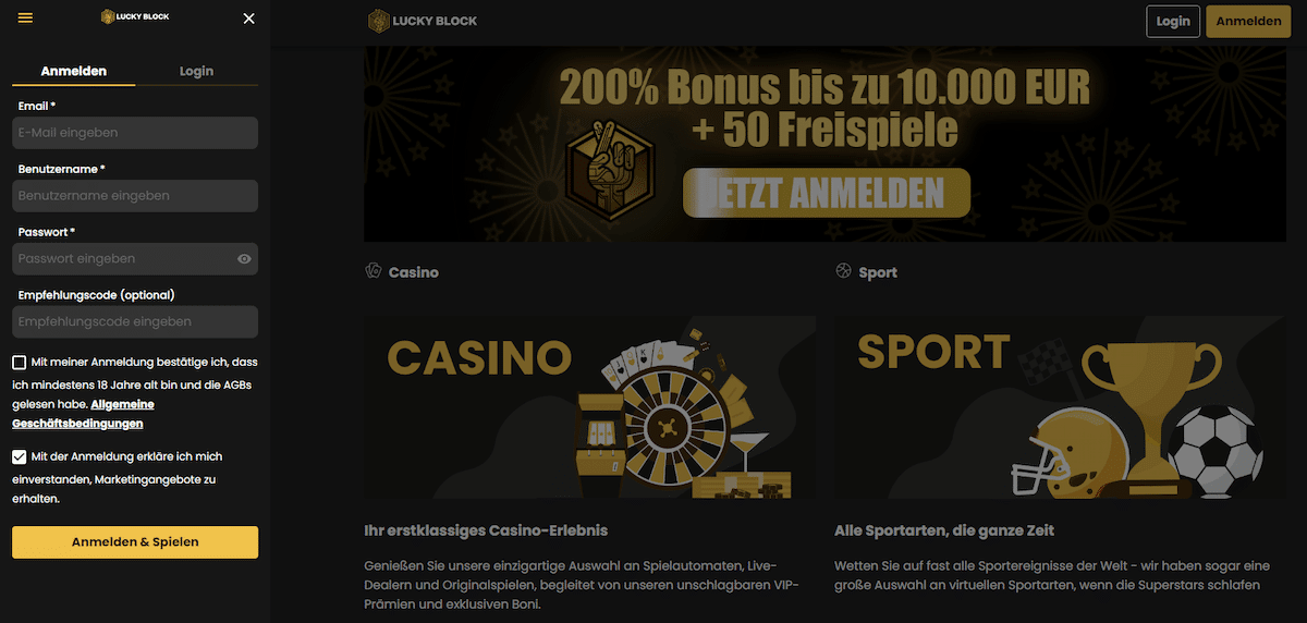 Casino mit 400% Bonus registrieren