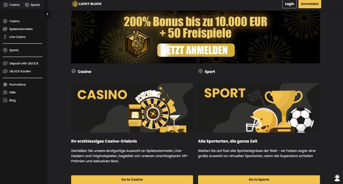 LuckyBlock Casino mit 500% Bonus