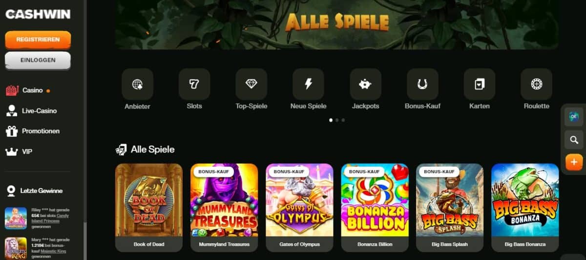 Cashwin Casino ohne LUGAS