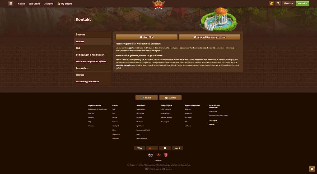 MyEmpire Kundenservice und Support