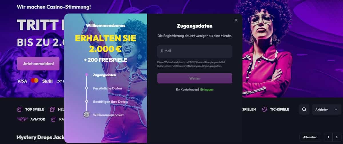 SpinFever Login, Anmeldung & Registrierung