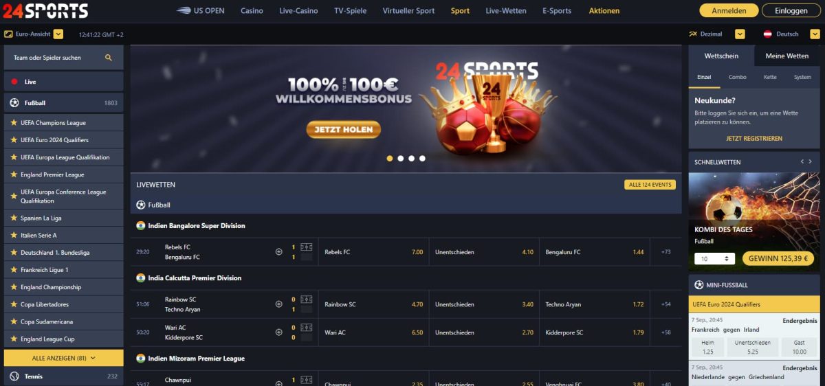 24Sports Sportwetten ohne Oasis