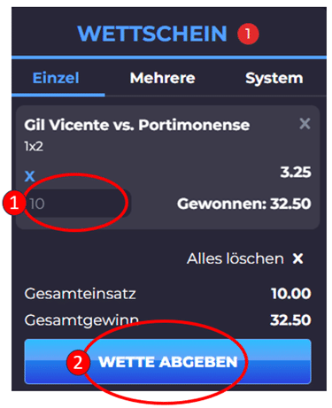 Abschluss einer Wette