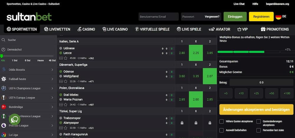 Sultanbet wette platzieren