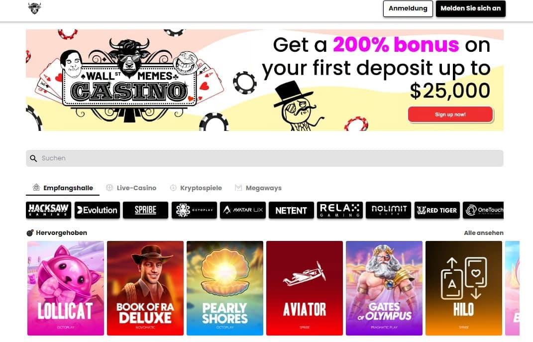 WSM Casino Webseite