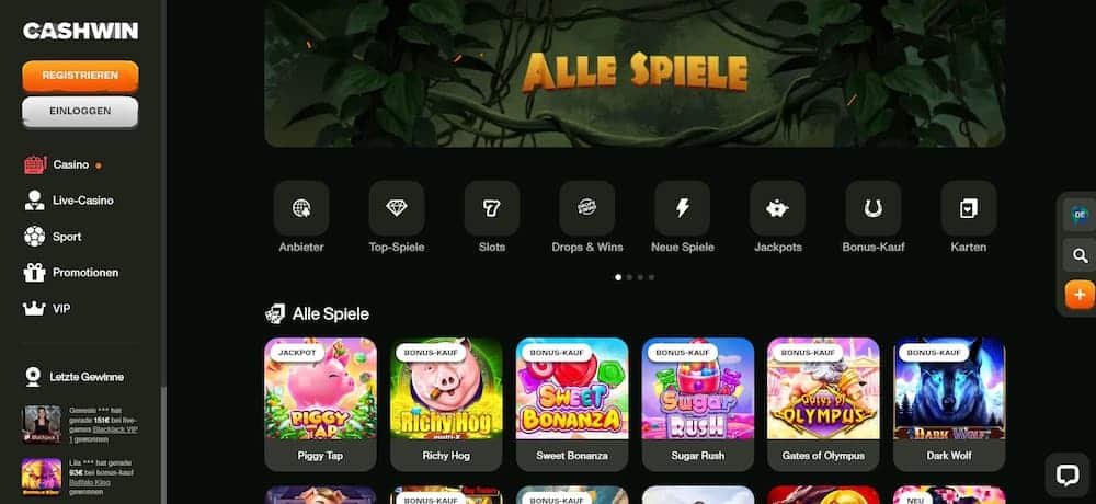 Cashwin- Beste Online Casinos mit schneller Auszahlung