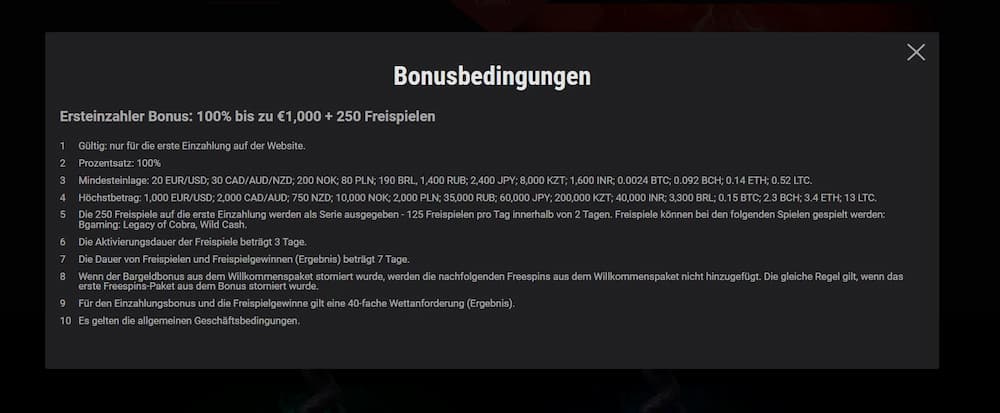 Cobrabet Bonus Bedingungen