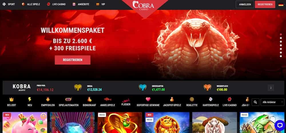 Cobrabet - Beste Online Casinos mit schneller Auszahlung