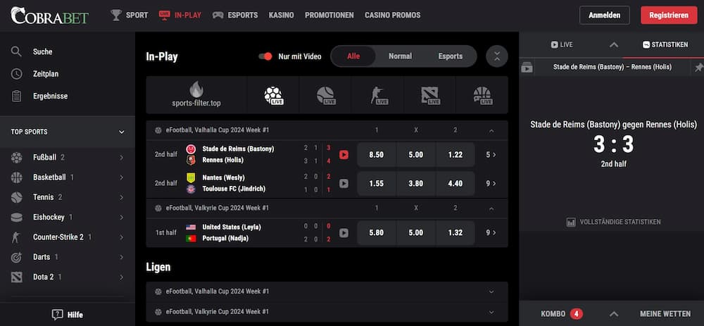 Cobrabet Livewetten