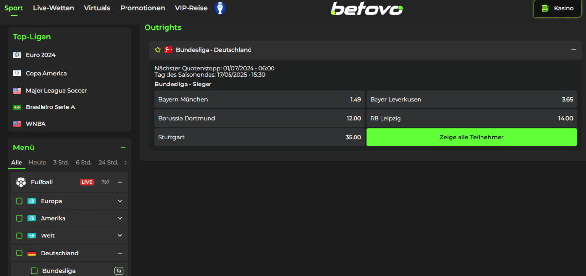 Betovo Bundesliga Meister Wetten