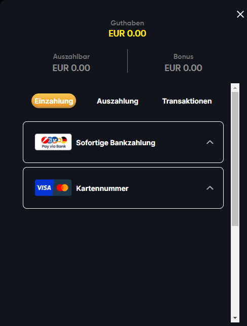 Instant Casino Einzahlung