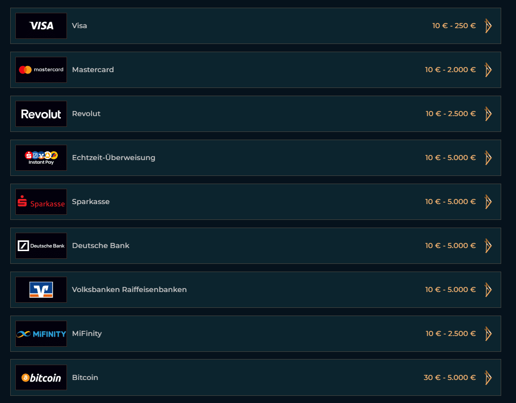 Monsterwin Zahlungsmethoden