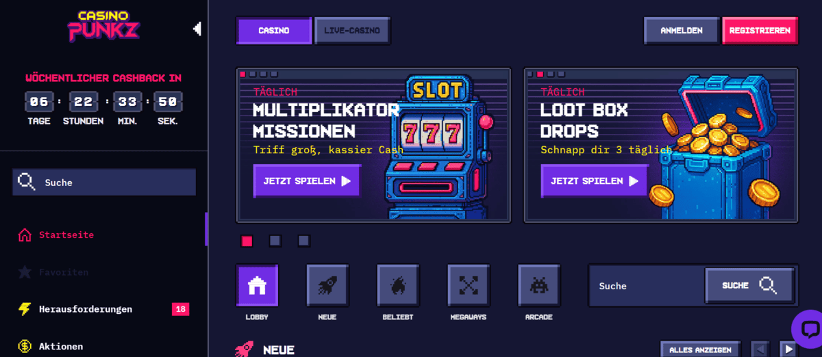 CasinoPunkz Startseite