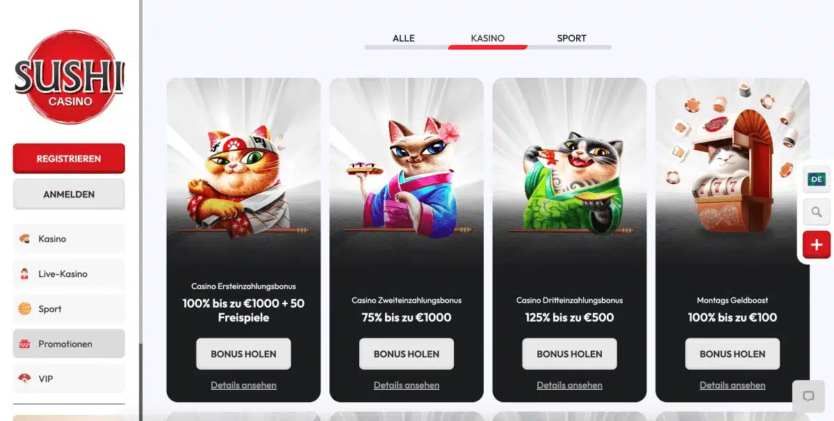 Sushi Casino Bonus