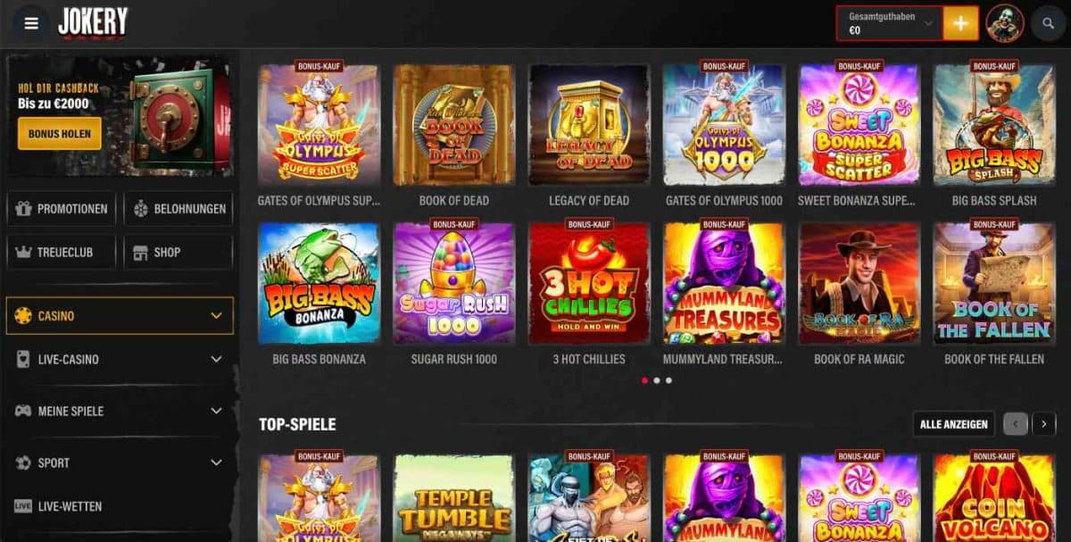 Jokery Casino Spiele