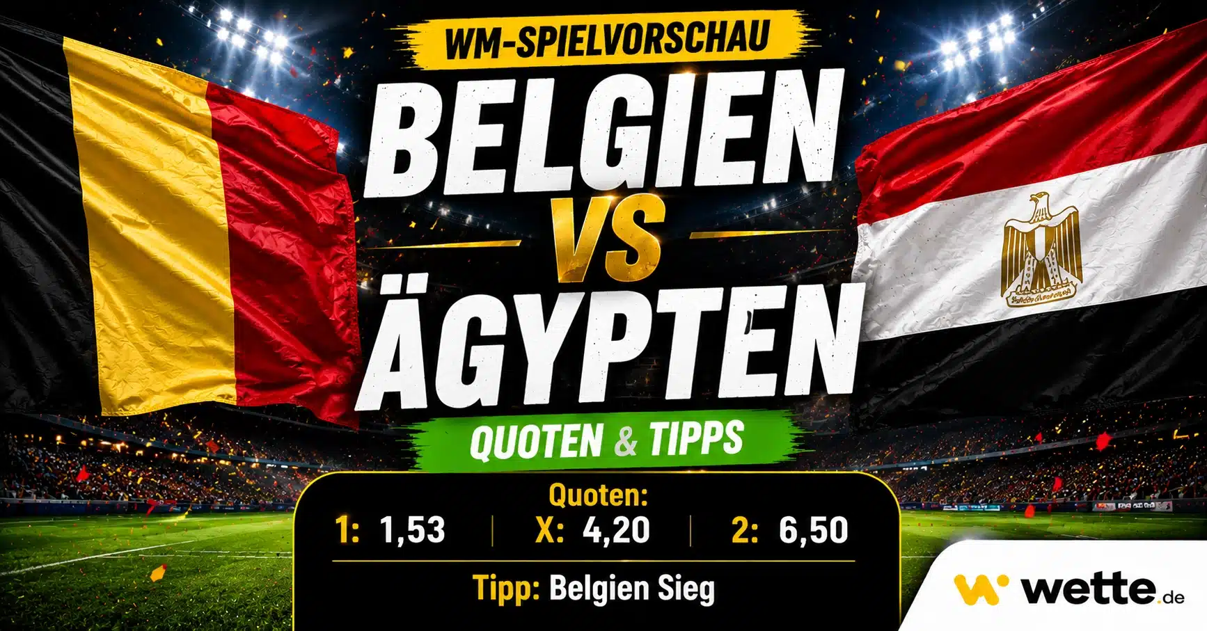Belgien gegen Ägypten Prognose Quoten, WM Wetten und KI Tipp