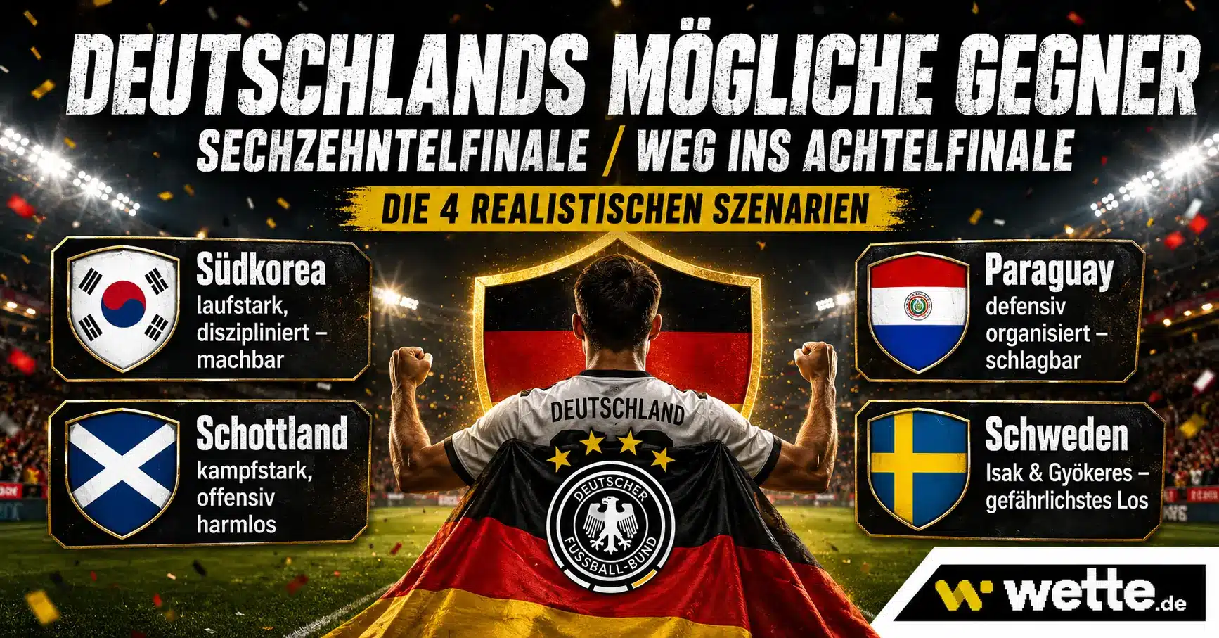 Deutschlands mögliche Gegner, ein klares Ziel und die wichtigsten K.o.-Quoten