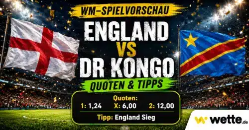 England vs. Kongo Tipps, KI-Prognose, Aufstellung und Quoten zum WM-Sechzehntelfinale