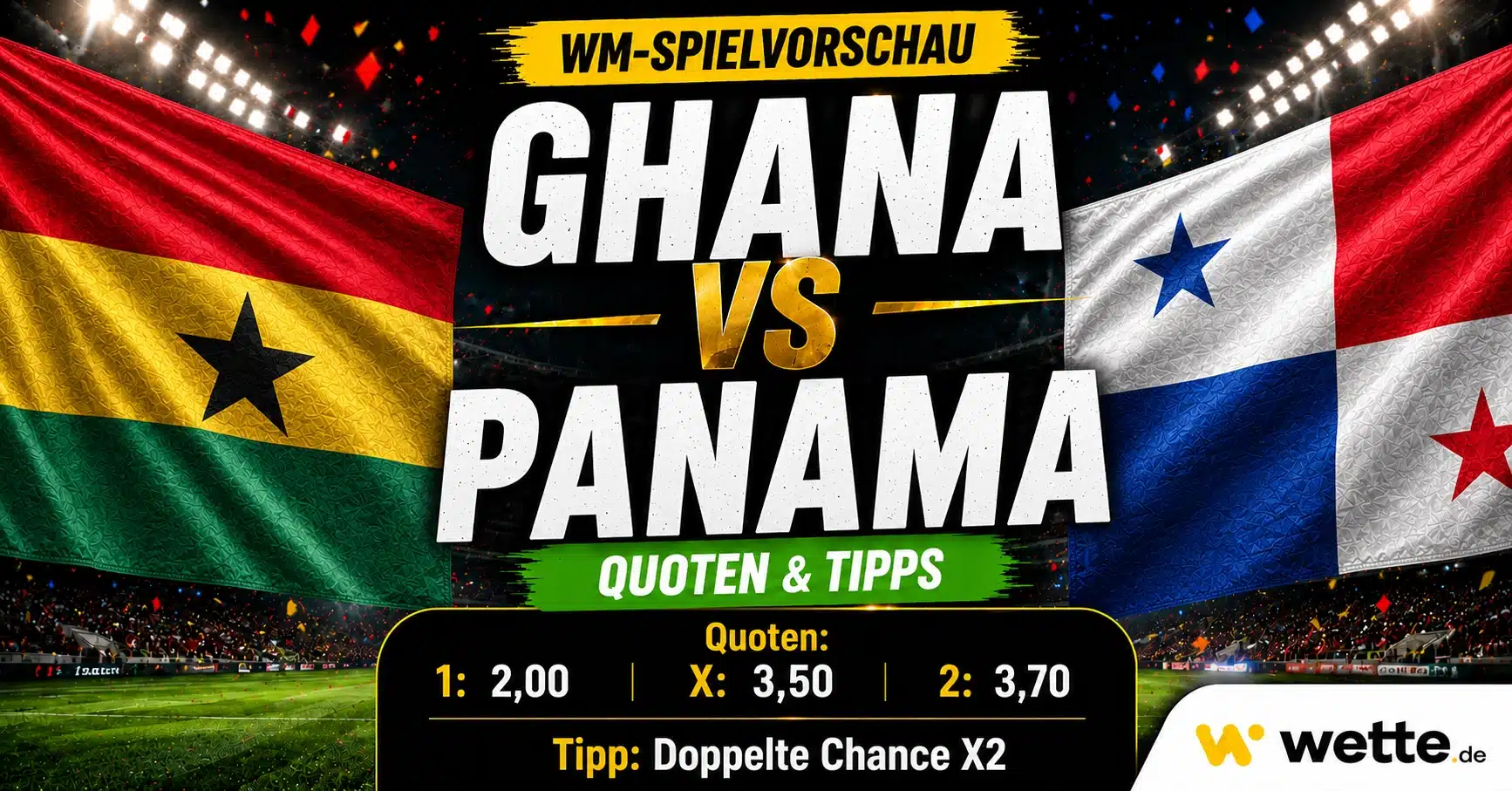 AI tippt Ghana gegen Panama – WM Prognose, Quoten und Wetten