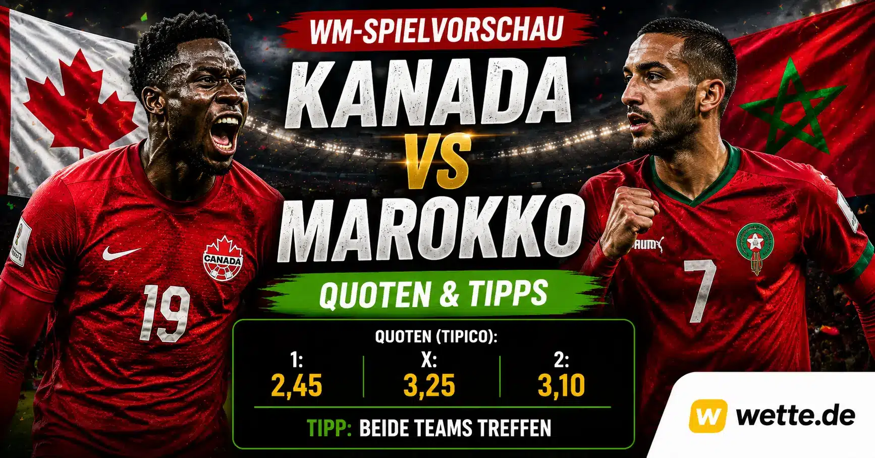Kanada gegen Marokko: KI-Prognose, Aufstellung und Quoten zum ersten WM-Achtelfinale