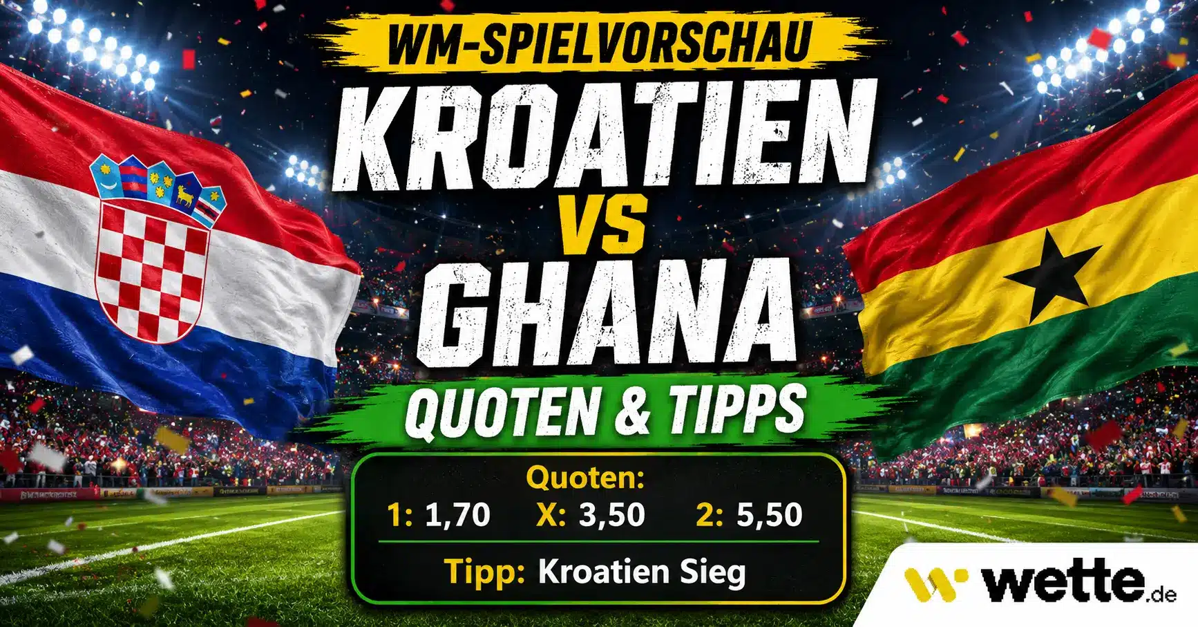 Kroatien gegen Ghana: Aufstellung, Tipp, Prognose und KI-Kombiwette