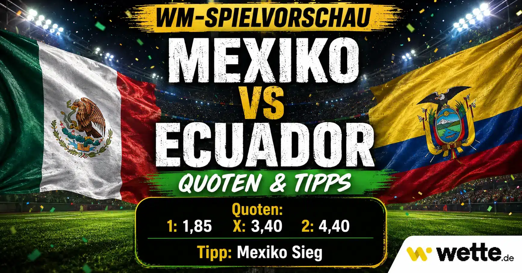 Mexiko gegen Ecuador: KI-Prognose, Aufstellung und Quoten zum Südamerika Duell