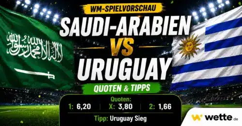 Saudi-Arabien gegen Uruguay Tipps, Quoten, WM Prognose und KI Wetten